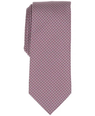 Alfani Men's Geometric Pattern Tie, Macy's Exclusive In Orange