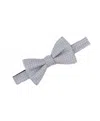 Alfani Men's Hazel Square-pattern Bow Tie In Silver In Gray