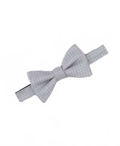 Alfani Men's Hazel Square-pattern Bow Tie In Silver In Gray