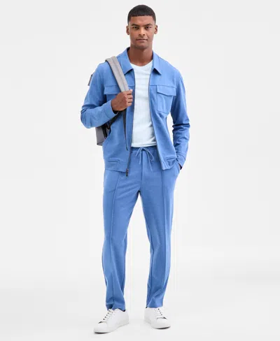 Alfani Men's Heather Ponte Pants, Macy's Exclusive In Blue