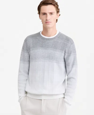 Alfani Men's Herr Cotton Gradient-stripe Crewneck Sweater, Macy's Exclusive In Gg Grey