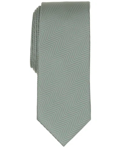 Alfani Men's Herringbone Pattern Tie, Macy's Exclusive In Green