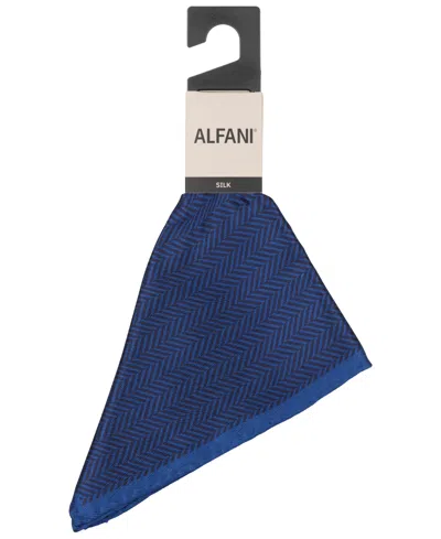 Alfani Men's Herringbone Pocket Square, Macy's Exclusive In Blue