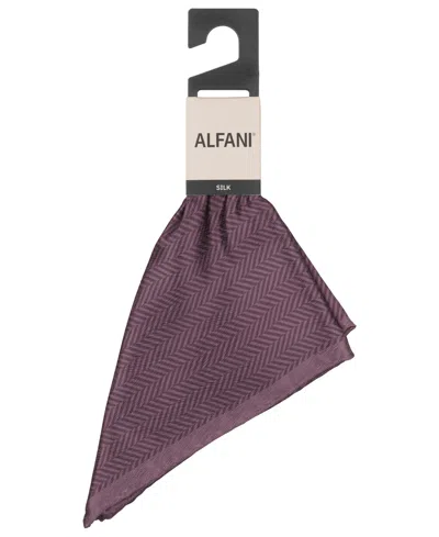 Alfani Men's Herringbone Pocket Square, Macy's Exclusive In Purple