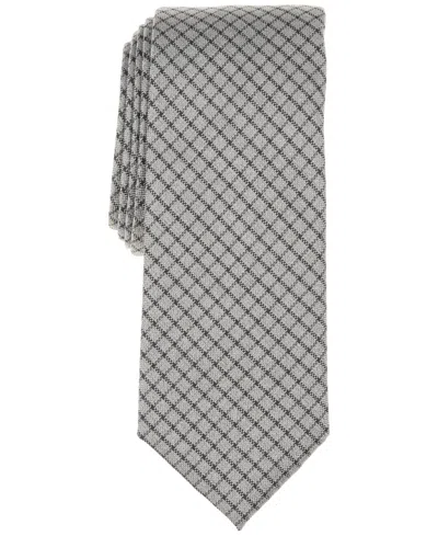 Alfani Men's Huron Plaid Tie, Exclusively At Macy's In Gray