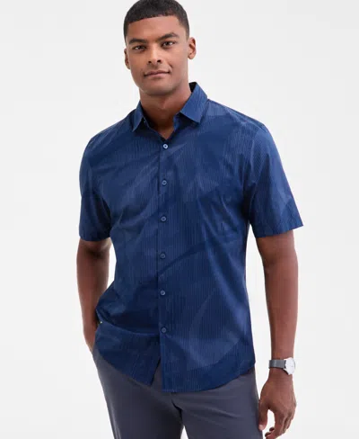 Alfani Men's Interstellar Patterned Shirt, Macy's Exclusive In Blue