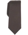 Alfani Men's Ivy Herringbone Tie, Created For Macy's In Brown