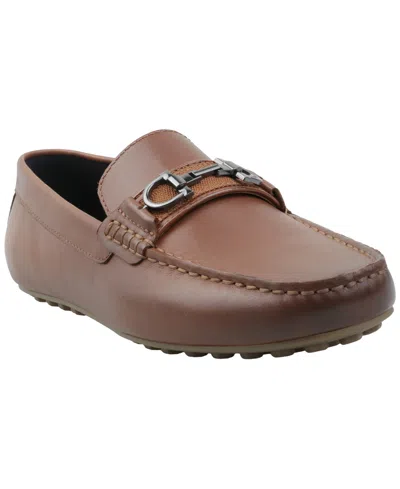 Alfani Men's Jasonn Leather Slip-on Bit Driving Loafers, Exclusively At Macy's In Brown