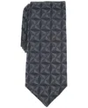 Alfani Men's Kinney Geo-pattern Tie, Created For Macy's In Black