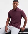 Alfani Men's Laser Cut Short Sleeve Performance Polo Shirt, Exclusively At Macy's In Purple
