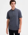 Alfani Men's Laser Cut Short Sleeve Performance Polo Shirt, Exclusively At Macy's In Blue