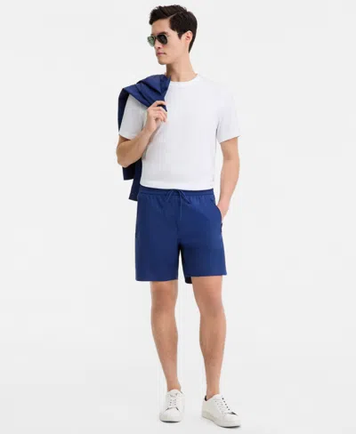 Alfani Men's Laser-cut Shorts, Macy's Exclusive In Blue