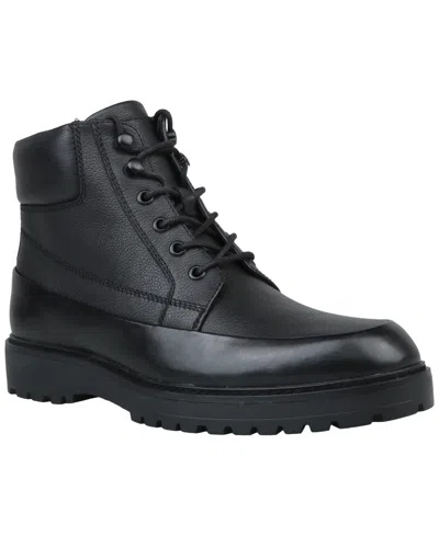 Alfani Men's Leather Round-toe Boots In Black