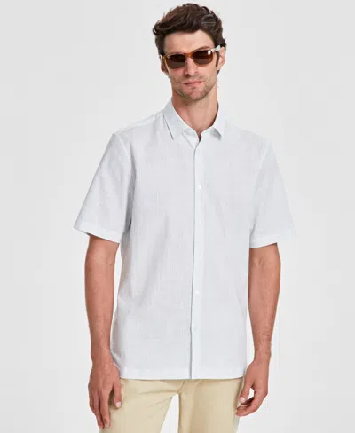 Alfani Men's Lenny Maze Short-sleeve Shirt, Created For Macy's In Bright White