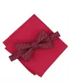 Alfani Men's Linden Stripe Bow Tie In Burgundy In Red