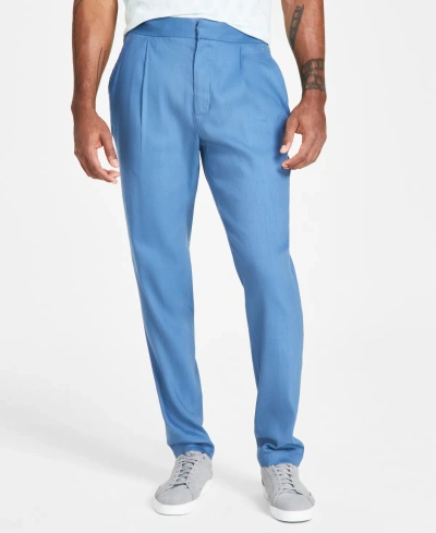 Alfani Men's Linen Blend Pleated-front Trousers, Created For Macy's In Ripple
