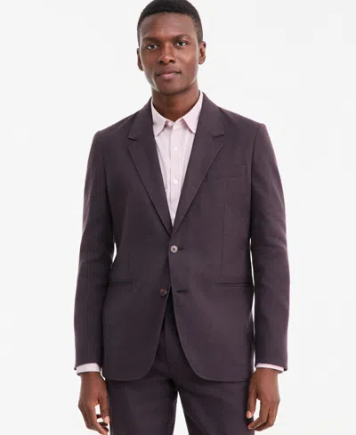 Alfani Men's Linen-blend Tech Two-button Blazer, Macy's Exclusive In Delavay - Aubergine