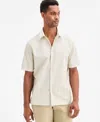 Alfani Men's Lipson Short Sleeve Geo Print Button-front Shirt, Exclusively At Macy's In White