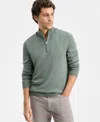 Alfani Men's Long-sleeve Half-zip Merino Sweater, Created For Macy's In Gray