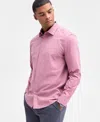 Alfani Men's Long Sleeve One-pocket Button-front Shirt, Macy's Exclusive In Pink