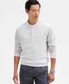 Alfani Men's Long Sleeve Quarter-snap French Terry Sweatshirt, Macy's Exclusive In White