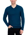 Alfani Men's Long-sleeve V-neck Merino Sweater, Created For Macy's In Dark Kale