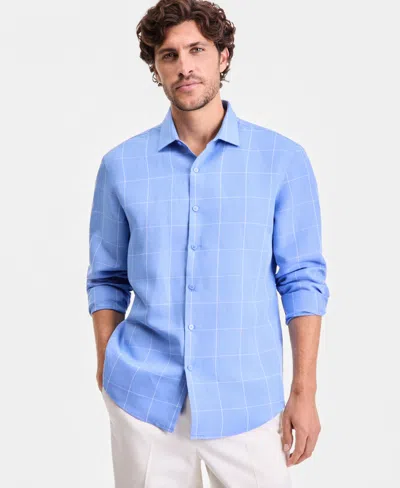 Alfani Men's Long-sleeve Collared Button-up Shirt, Macy's Exclusive In Multi