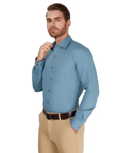 Alfani Men's Long-sleeve Solid Dress Shirt, Macy's Exclusive In Blue