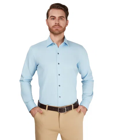 Alfani Men's Long-sleeve Solid Dress Shirt, Macy's Exclusive In Blue