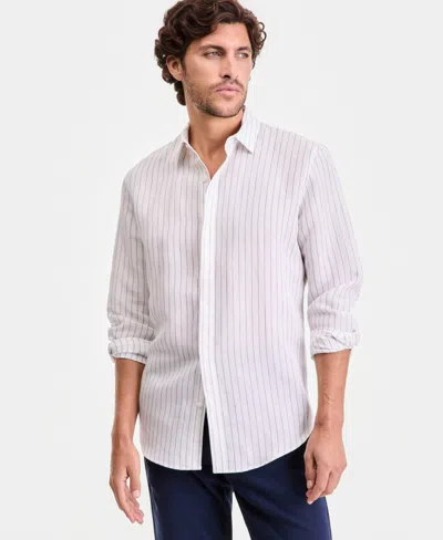 Alfani Men's Long-sleeve Striped Button-up Shirt, Macy's Exclusive In Multi