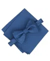 Alfani Men's Marc Solid Bow Tie And Pocket Square 2-piece Set, Macy's Exclusive In Blue