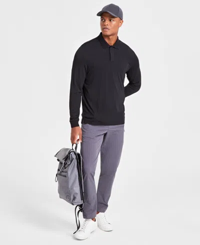 Alfani Men's Mercerized Polo Shirt, Created For Macy's In Deep Black