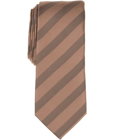 Alfani Men's Meridian Striped Slim Tie, Macy's Exclusive In Brown