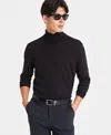 Alfani Men's Merino Wool-blend Turtleneck Sweater, Created For Macy's In Deep Black