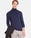Alfani Men's Merino Wool-blend Turtleneck Sweater, Created For Macy's In Neo Navy