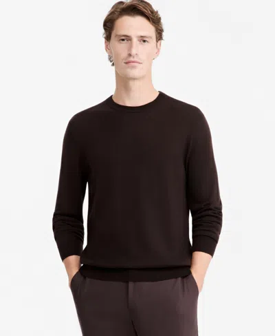Alfani Men's Merino Wool Crewneck Sweater, Macy's Exclusive In Brown