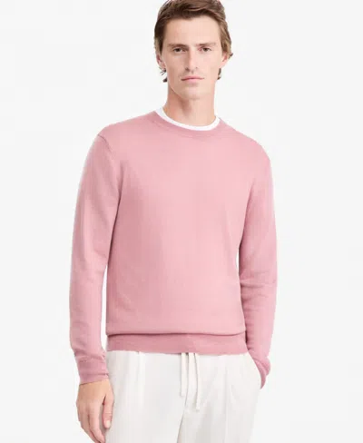 Alfani Men's Merino Wool Crewneck Sweater, Macy's Exclusive In Smoked Rose