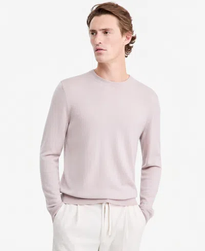 Alfani Men's Merino Wool Crewneck Sweater, Macy's Exclusive In Stone Block