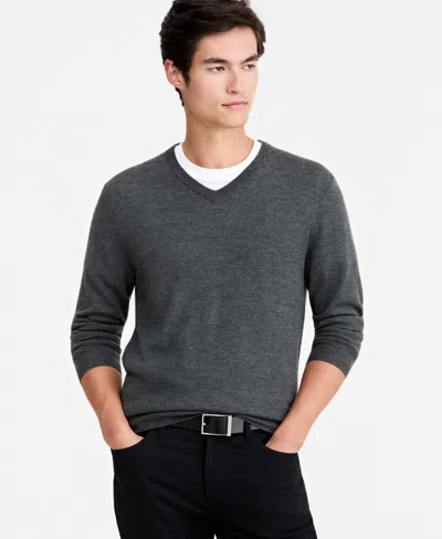 Alfani Men's Merino Wool V-neck Sweater, Macy's Exclusive In Animal Print