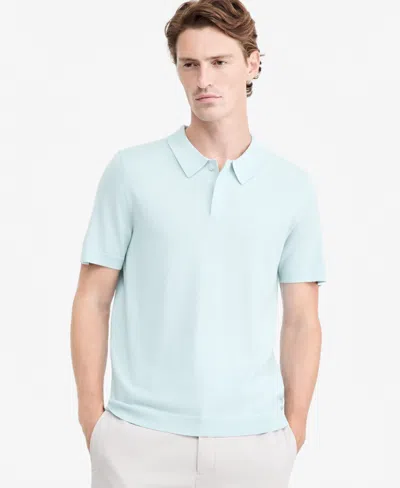 Alfani Men's Merino Wool-blend Regular-fit Polo Shirt, Macy's Exclusive In Blue Innocence