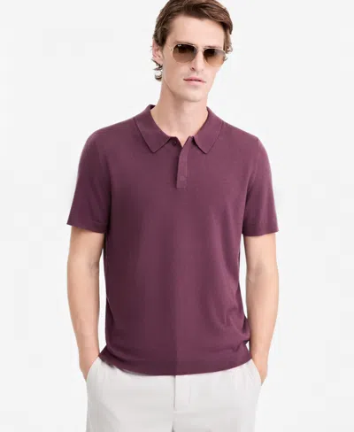 Alfani Men's Merino Wool-blend Regular-fit Polo Shirt, Macy's Exclusive In Deepest Currant