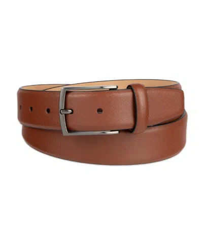 ALFANI MEN'S MODERN FEATHER EDGE SAFFIANO DRESS BELT, MACY'S EXCLUSIVE