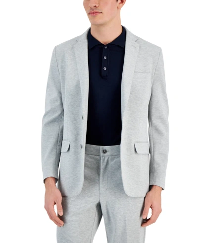 Alfani Men's Modern-fit Stretch Heathered Knit Suit Jacket, Created For Macy's In Casual Grey Heaher