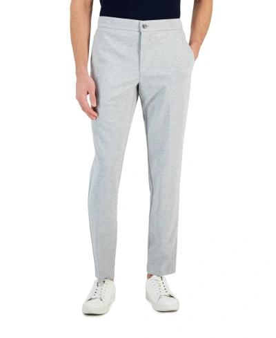 Alfani Men's Modern-fit Stretch Heathered Knit Suit Pants, Created For Macy's In Casual Grey Heather
