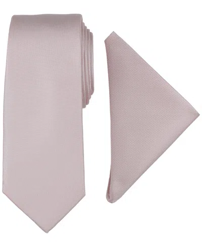 Alfani Men's Modern Textured Tie & Pocket Square Set, Created For Macy's In Orange