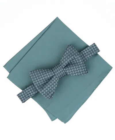 Alfani Men's Moores Geo Bow Tie And Pocket Square 2-piece Set, Macy's Exclusive In Green