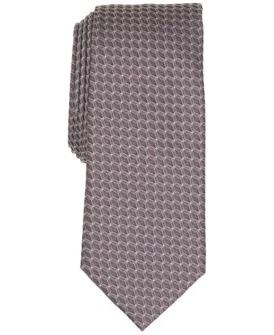 Alfani Men's Moores Geo-pattern Tie, Created For Macy's In Gray