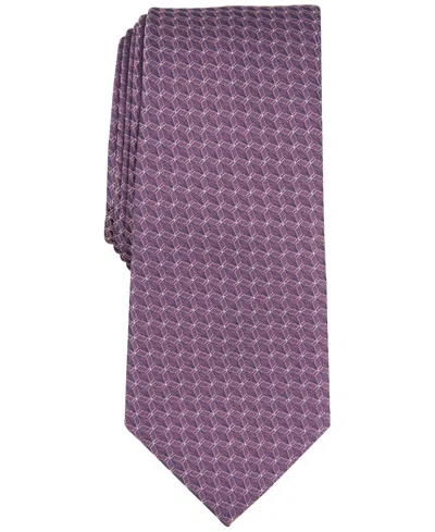 Alfani Men's Moores Geo-pattern Tie, Created For Macy's In Pink