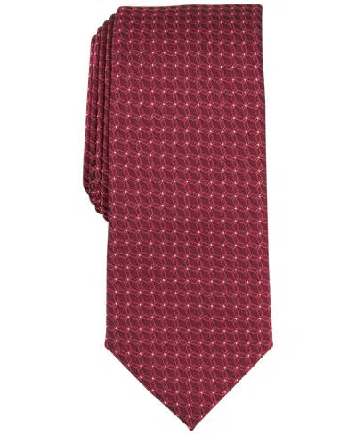 Alfani Men's Moores Geo-pattern Tie, Created For Macy's In Red