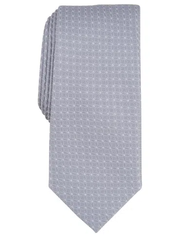 Alfani Men's Moores Geo-pattern Tie, Created For Macy's In Silver